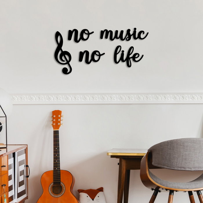 Wallity Escultura de pared No Music No Life en Negro Wallity Escultura de pared No Music No Life en Negro